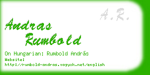 andras rumbold business card